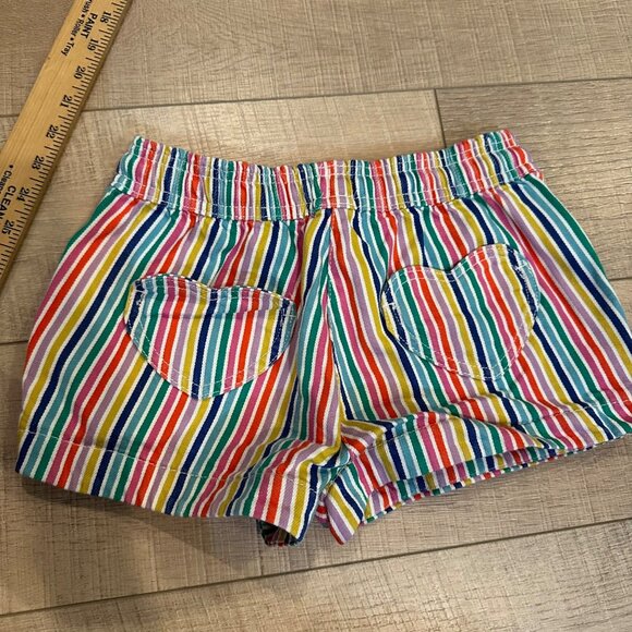 BODEN GIRLS 11Y 146CM RAINBOW STRIPE PULL ON SHORTS HEART POCKETS - Picture 3 of 5